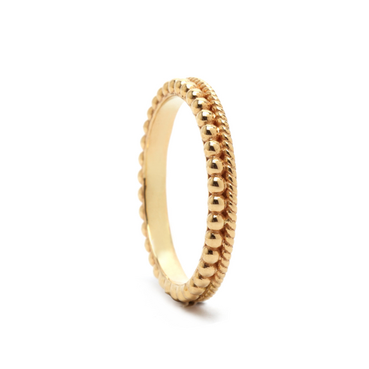 18 KT Gold Sleek Bead Ring
