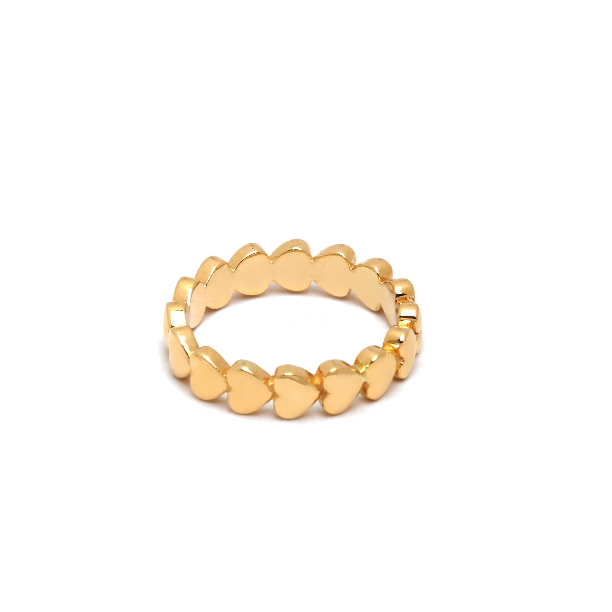 18KT Gold Stack Heart Band Ring