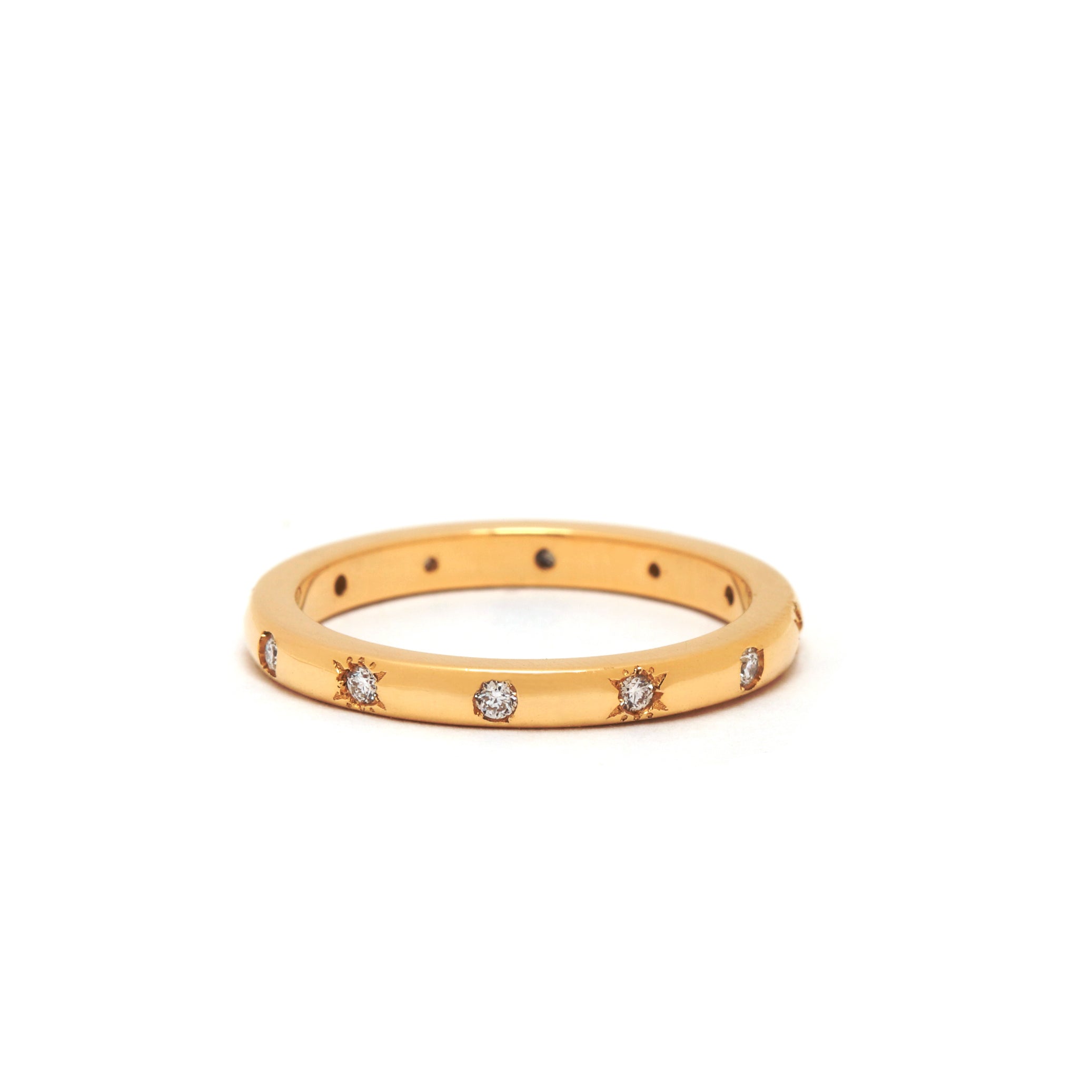 18 KT Gold Diamond Frost Band Ring