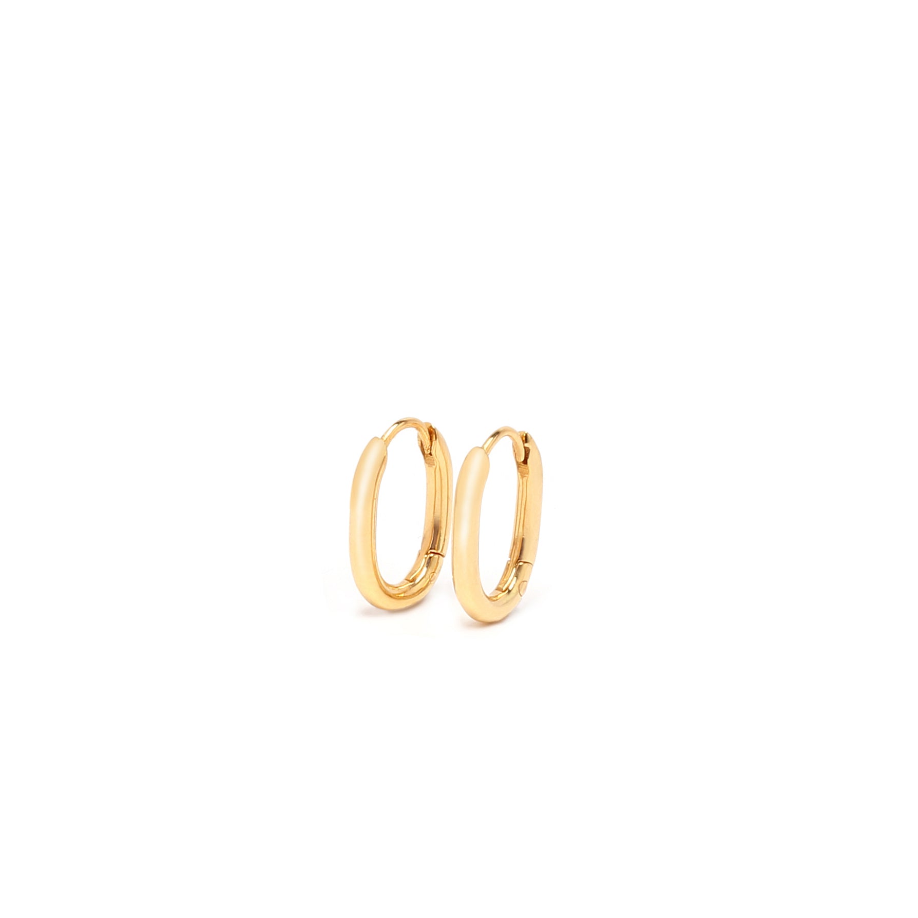 18KT Gold Duke Oval Huggies Earrings