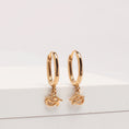 Load image into Gallery viewer, 18KT Gold Eye of Ra Dangling Huggies Earrings
