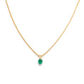 Load image into Gallery viewer, 18KT Gold Oval Emerald Pendant
